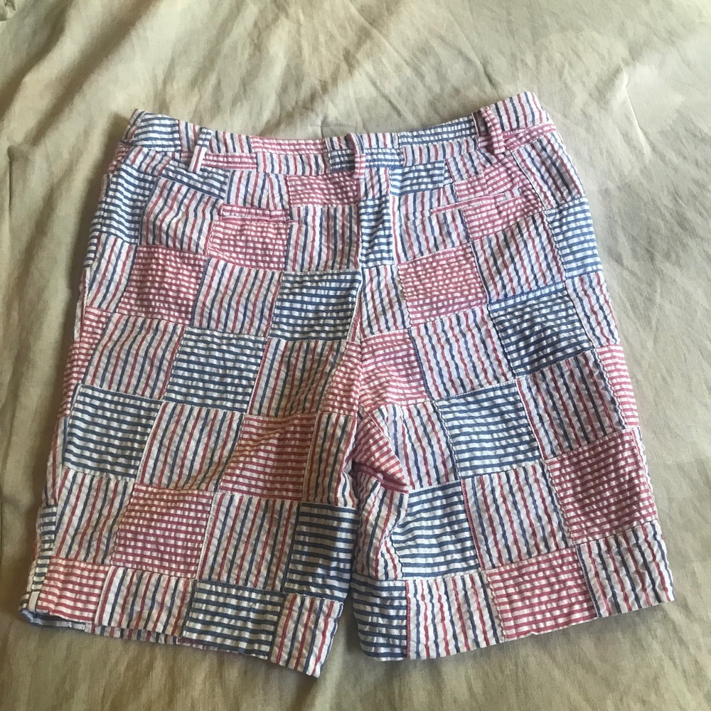 Talbots Perfect Shorts 12 Patchwork Seersucker Gi… - image 2